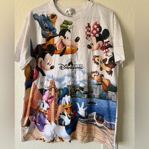 Disney White Tee with Colorful Character Print